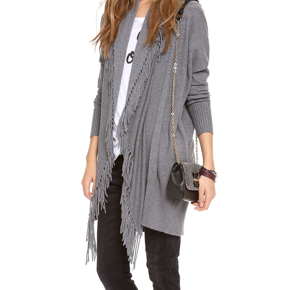 Jamison Tristan Fringe Cardigan Cashmere Pockets